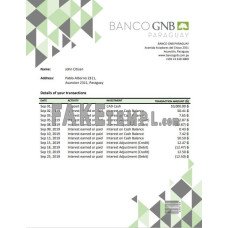 Paraguay Banco Continental S.A.E.C.A. fake bank statement Word and PDF template