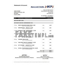 Peru Banco de Credito del Peru (BCP) fake bank statement Excel and PDF template