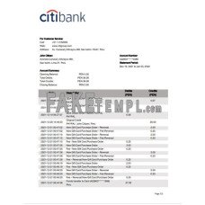 Peru Citibank fake bank statement Word and PDF template, version 2