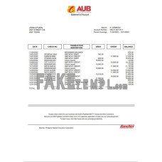 Philippines Asia United (AUB) account fake bank statement Word and PDF template