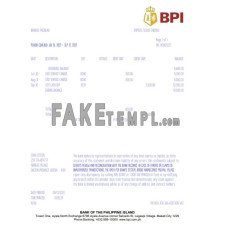 Philippines Bank of the Philippine Islands (BPI) fake bank statement Excel and PDF template, version 2