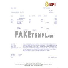 Philippines Bank of the Philippine Islands (BPI) fake bank statement Word and PDF template, version 2