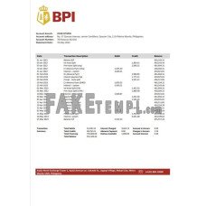 Philippines Bank of the Philippine Islands fake bank statement Word and PDF template