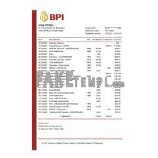 Philippines Bank of the Philippine fake bank statement Excel and PDF template