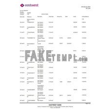 Philippines EastWest fake bank statement Excel and PDF template