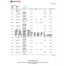 Philippines EastWest fake bank statement Word and PDF template