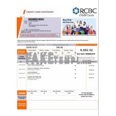 Philippines Rizal Commercial Banking Corporation (RCBC) fake bank statement photoshop template PSD