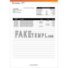 Philippines Unionbank fake bank statement Word and PDF template