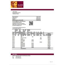 Poland Alior fake bank statement Word and PDF template