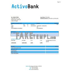 Portugal Activobank S.A. fake bank statement Word and PDF template