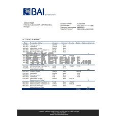 Portugal Banco BAI Europa fake bank statement Word and PDF template