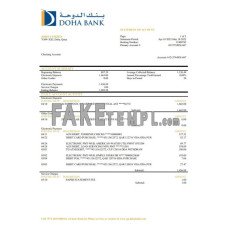 Qatar Doha fake bank statement Word and PDF template