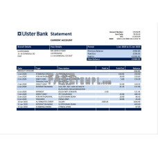 Republic of Ireland Ulster fake bank statement Word and PDF template