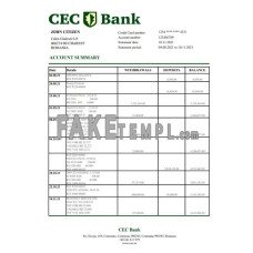 Romania CEC fake bank statement Excel and PDF template