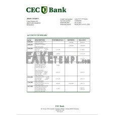 Romania CEC fake bank statement Word and PDF template