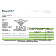 Romania Garanti BBVA fake bank statement Word and PDF template