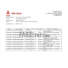 Russia Alfa fake bank statement Word and PDF template