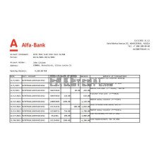 Russia Alfa fake bank statement Excel and PDF template