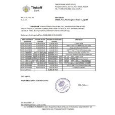 Russia Tinkoff fake bank statement Excel and PDF template