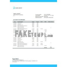 Russia Zenit fake bank statement Word and PDF template