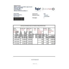 Rwanda BPR fake bank statement Excel and PDF template