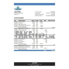 Saint Lucia Loyal fake bank statement Excel and PDF template