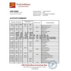 Saint Vincent and The Grenadines First Caribbean International fake bank statement Excel and PDF template