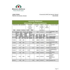 Salvador Banco Azteca fake bank statement Excel and PDF template