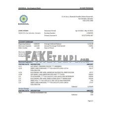 Salvador Bandesal fake bank statement Excel and PDF template