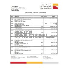 Saudi Arabia Bank Albilad fake bank statement Word and PDF template