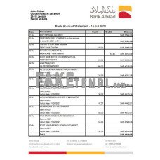 Saudi Arabia Bank Albilad fake bank statement Excel and PDF template