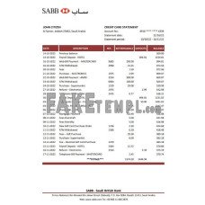 Saudi Arabia SABB fake bank statement Excel and PDF template