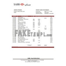 Saudi Arabia SABB fake bank statement Word and PDF template