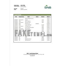 Saudi Arabia SNB fake bank statement Word and PDF template