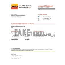 Senegal Attijariwafa fake bank statement Excel and PDF template