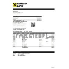 Serbia Raiffeisen fake bank statement Excel and PDF template