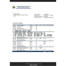 Sierra Leone Bank of Sierra Leone fake bank statement Word and PDF template