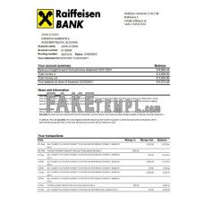 Slovakia Raiffeisen fake bank statement Excel and PDF template