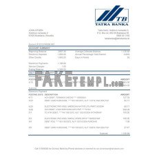 Slovakia Tatra fake bank statement Excel and PDF template