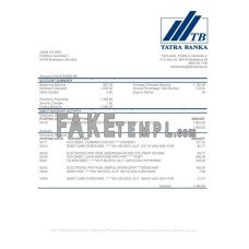 Slovakia Tatra fake bank statement Word and PDF template