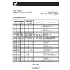 Slovakia Tatra fake bank statement Excel and PDF template, version 2