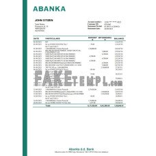 Slovenia Abanka d.d fake bank statement Word and PDF template