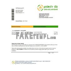 Somalia Dara Salaam fake bank statement Word and PDF template