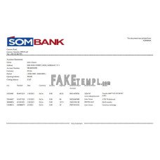 Somalia Sombank fake bank statement Excel and PDF template