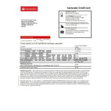 Spain Santander credit card fake bank statement Word and PDF template