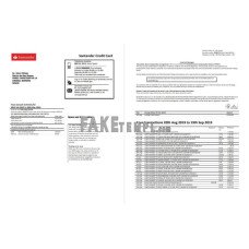 Spain Santander credit card fake bank statement Word and PDF template2 pages