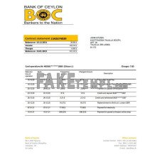 Sri Lanka Bank of Ceylon fake bank statement Word and PDF template