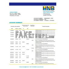 Sri Lanka Hatton National fake bank statement Excel and PDF template