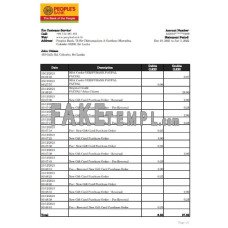 Sri Lanka People’s fake bank statement Excel and PDF template