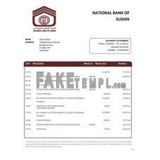 Sudan National Bank of Sudan fake bank statement Word and PDF template